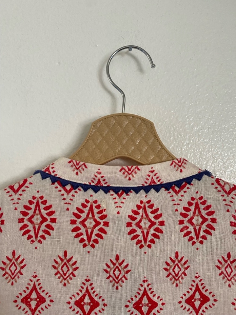 Artisan NY 100% Linen Embroidered Tunic | Size S | Boho Chic White & Red - Picture 11 of 14